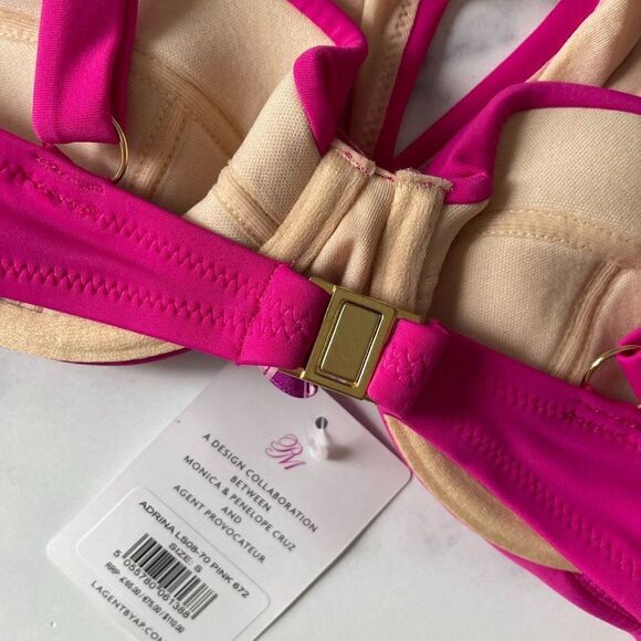 L'Agent by Agent Provocateur Adrina Underwire Cut Out Bikini Top Pink Small - Picture 8 of 8
